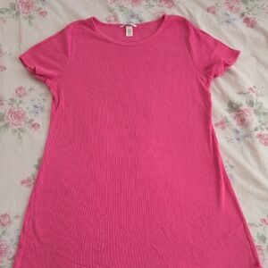 Victoria's Secret Waffle Knit Sleep Shirt Nightgown Hot Pink XL